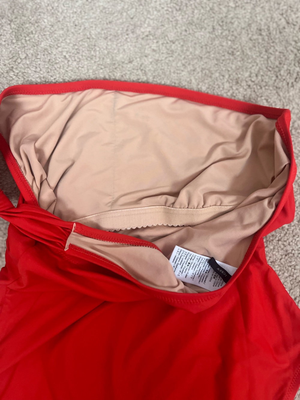 J Crew Red One Shoulder Bow Tie Swimsuit Size 10 One Piece Preppy Beach Pool - Picture 5 of 9